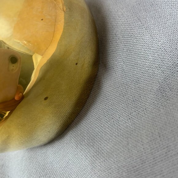 Bisjoux | Globe Dome Brass Handcrafted Bold Big Cuff Bracelet in Gold - Picture 4 of 4